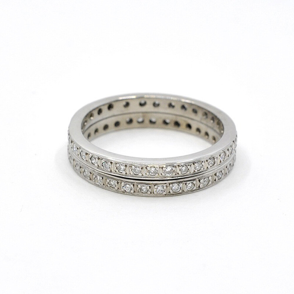 Anillo Sin Fin En Oro Blanco 18K Y Brillantes Anillo Sin Fin En Oro Blanco 18K Y Brillantes