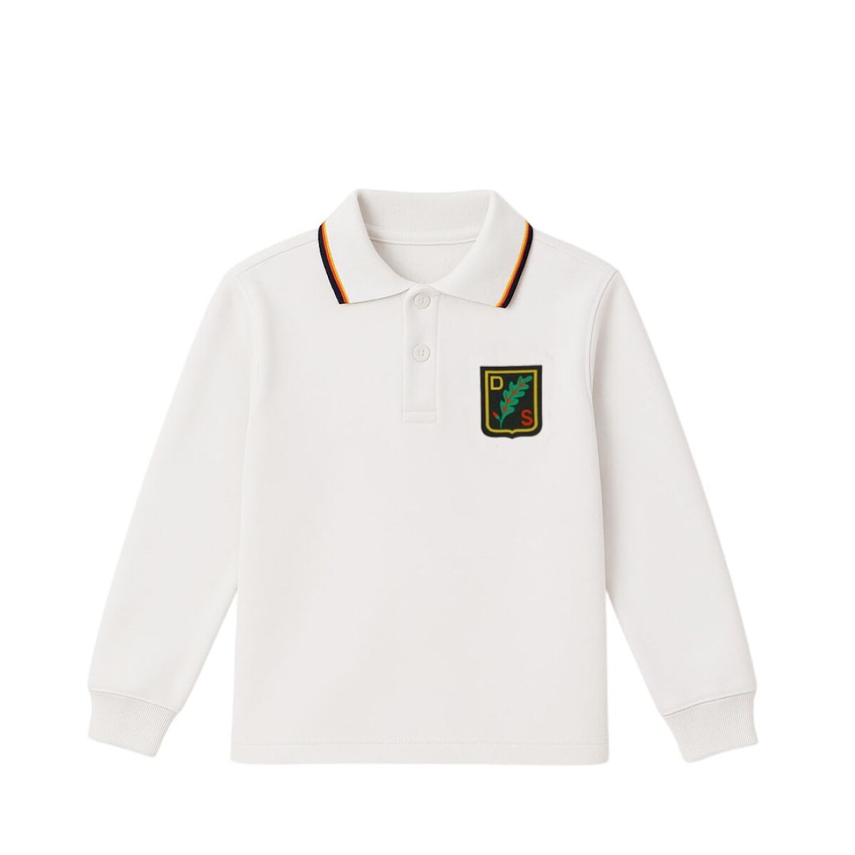 Buzo deportivo cuello polo Blanco