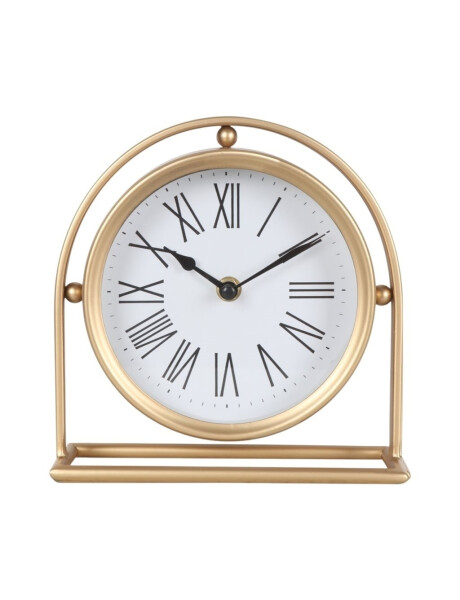 RELOJ DE MESA HIERRO D18.5X7.5X19CM SEMICIRCULO DORADO RELOJ DE MESA HIERRO D18.5X7.5X19CM SEMICIRCULO DORADO