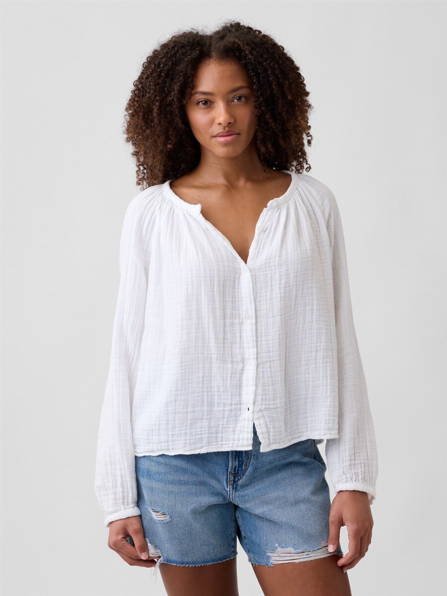 Camisa Muselina Mujer - Optic White 