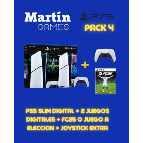 PS5 SLIM DIGITAL + FC25 O JUEGO A ELECCIÓN + JOYSTICK ORIGINAL EXTRA PS5 SLIM DIGITAL + FC25 O JUEGO A ELECCIÓN + JOYSTICK ORIGINAL EXTRA