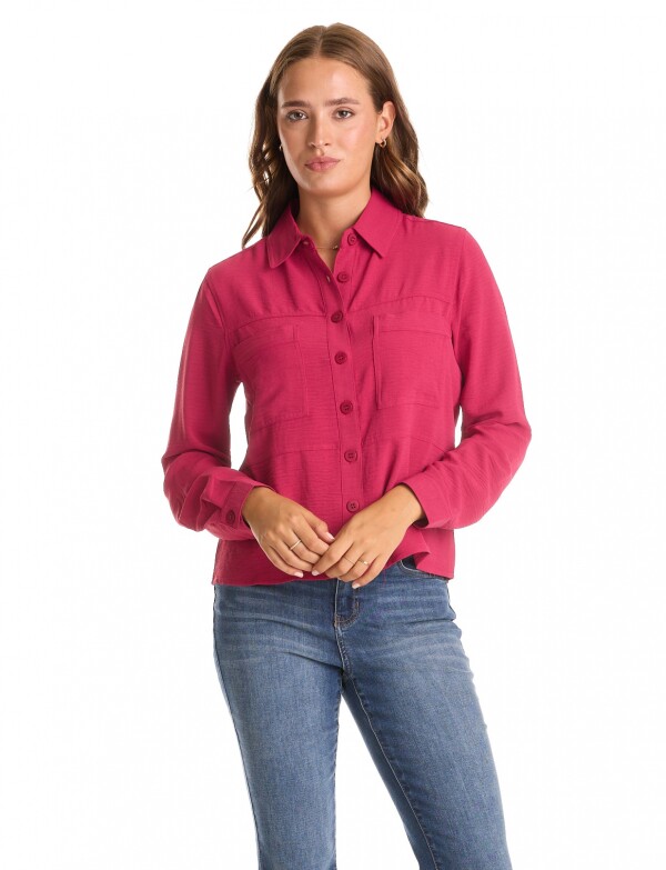 Camisa Bolsillos FUCSIA