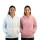 Set2 Buzos Canguro Polar Corderito Unisex Medio Cierre Rosado/Blanco