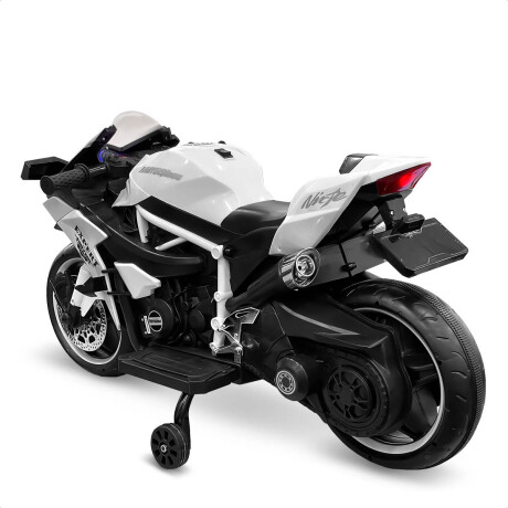 Moto A Batería Ninja Con Ruedas Luces Música Y USB Blanco