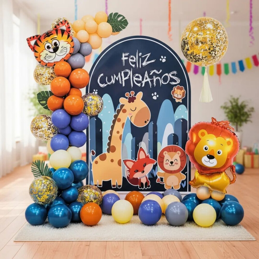 Kit Globos Para Decoración,tema Animales De La Selva Kit Globos Para Decoración,tema Animales De La Selva