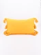 FUNDA DE ALMOHADON BORLAS MOSTAZA