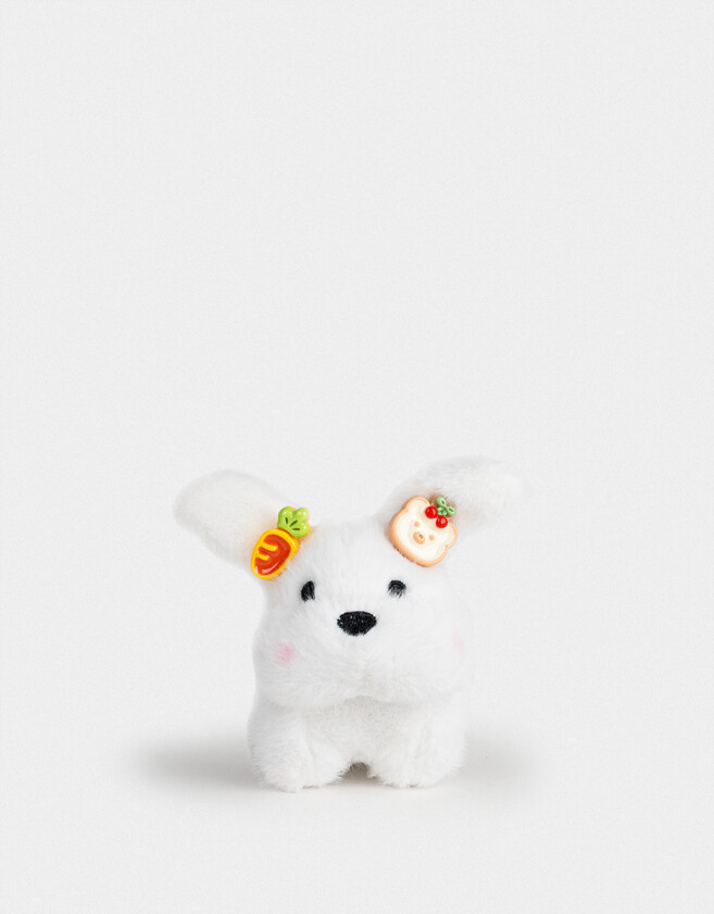 Llavero Peluche Llavero Y Charm De Peluche De Perrito - Blanco Crudo