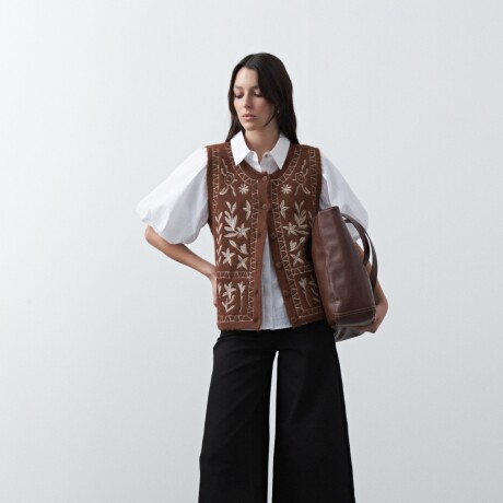 CHALECO LEIA Marrón Corteza