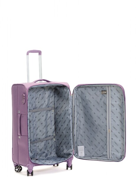 VALIJA DE TELA SEMI RIGIDA Rosada