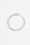 Pulsera de acero doble cadena plateado
