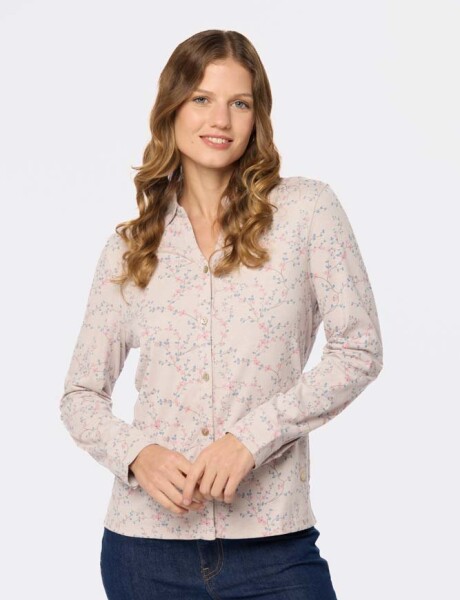 CAMISA ESTAMPADA EN JERSEY Rosado
