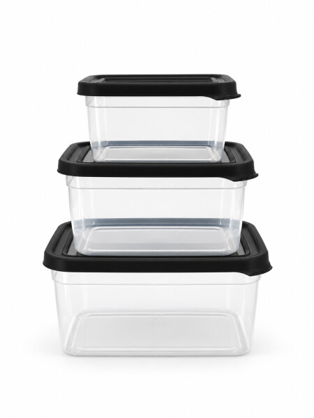 CONTENEDOR DE ALIMENTOS PACK X3 GRIS OSCURO
