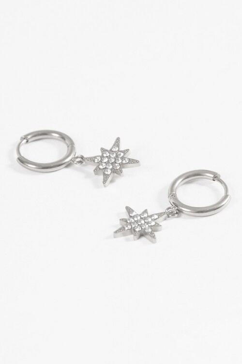 Aros dije estrella strass plateado