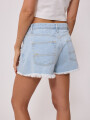 SHORT JEAN PLUMI RUSTY Celeste