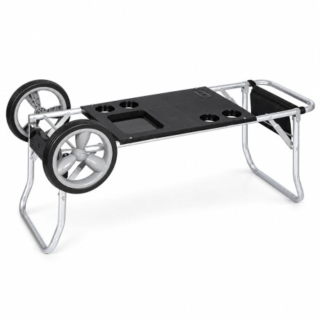 Carrito Playa p/Sillas y Sombrilla Convertible en Mesa Mor Negro