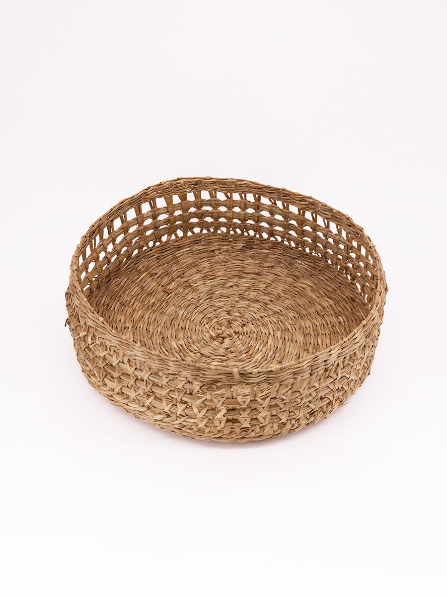 BANDEJA REDONDA TEJIDA - MARRON 