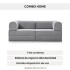 Sofá Sillón Cama ComboHome Teddy Premium 3 Cuerpos Corderoy Gris 1