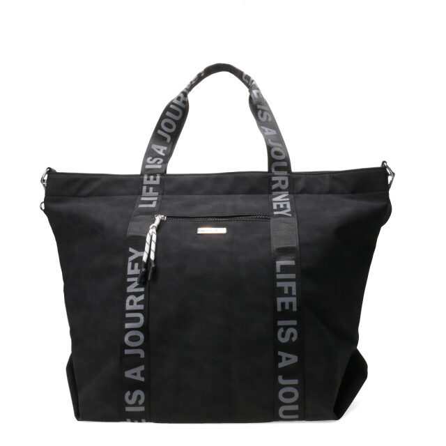 Bolso Miss Carol Ravi Con Asa Estampada Negro