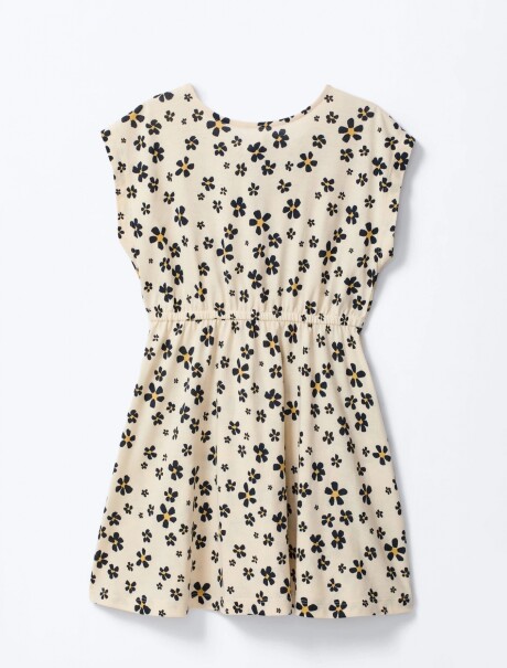 VESTIDO CORTO INFANTIL ESTAMPADO BEIGE