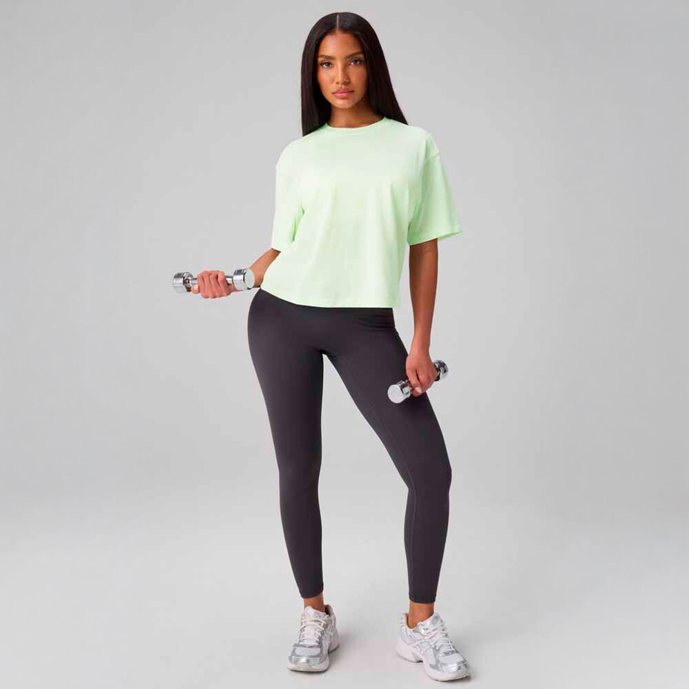 Top Training 100% Cotton Boxy Tee Mujer Neo Lime
