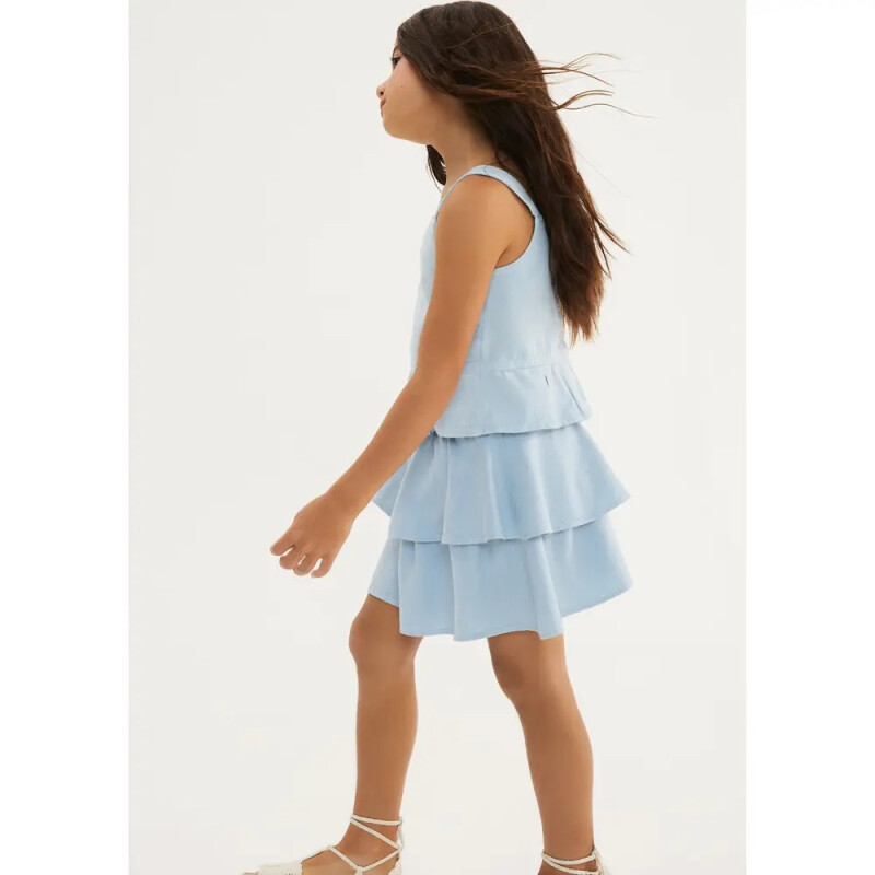 SAIA CURTA FEM AZUL CLARO