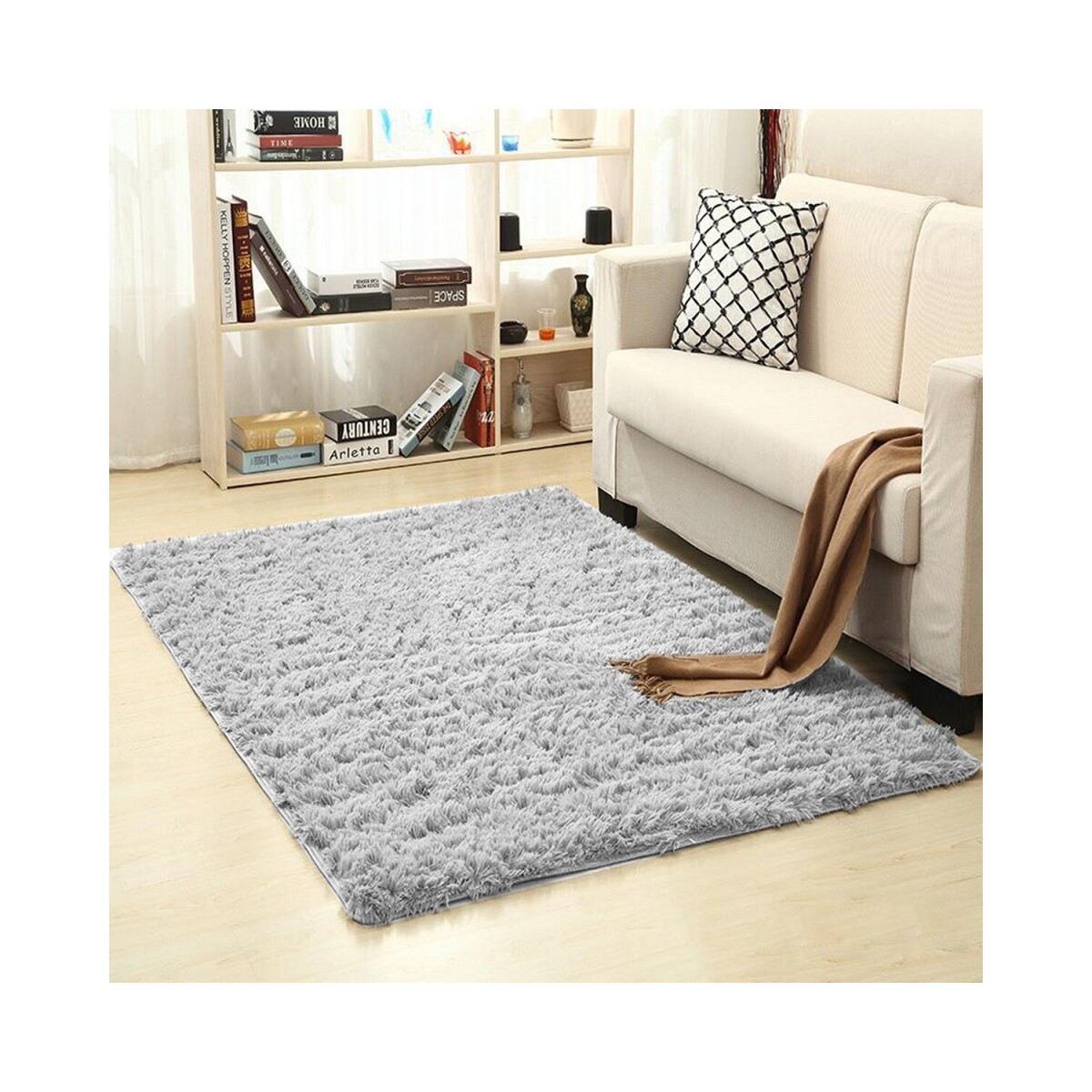 Alfombra Peluda Lumax Shaggy 1.5 X 2.0 Mts - Plateado