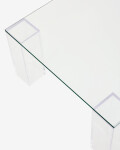 Mesa de centro Adularia de cristal templado transparente 140 x 60 cm