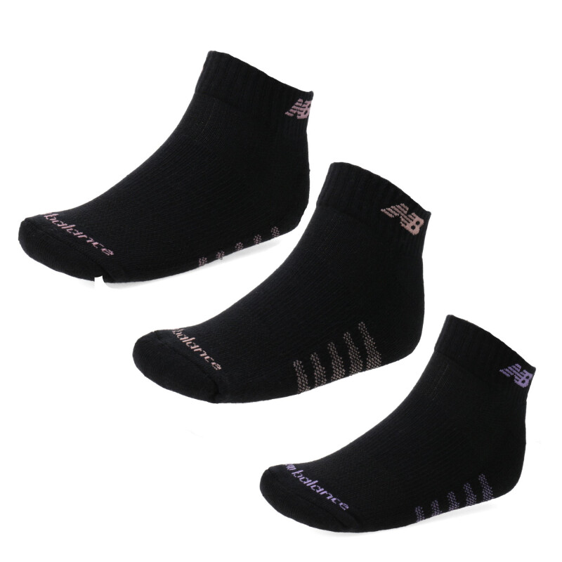 Medias Unisex New Balance Medias X3 Quarter Negro - Rosa - Violeta