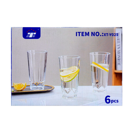 Set de 6 vasos de vidrio 325ml Set de 6 vasos de vidrio 325ml