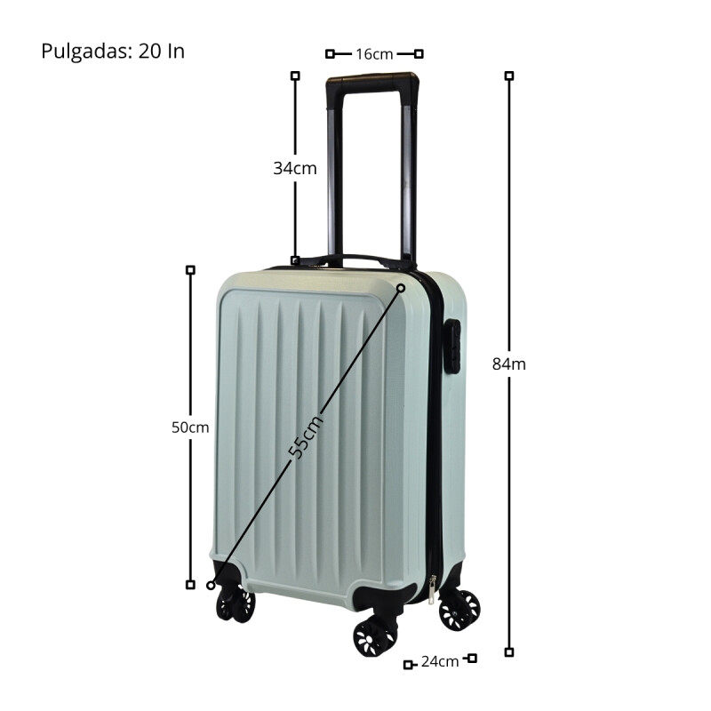 Valija Carry On 20'' Rígida Bonn Elegance VERDE PASTEL