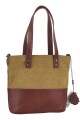 Bolso matero en lona y cuero camel