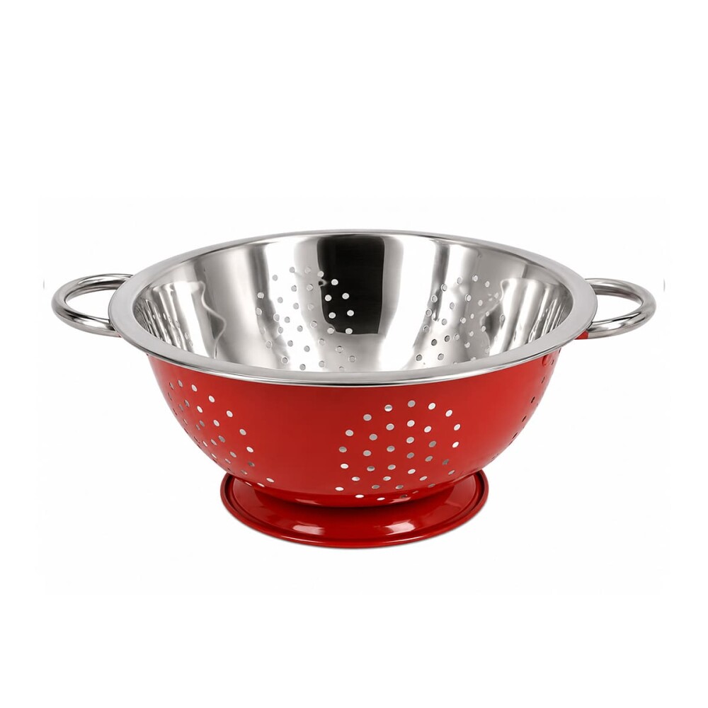 Colador acero inox 22 cm rojo PRISMA Colador acero inox 22 cm rojo PRISMA