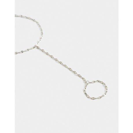 Pulsera Flexible Con Anillo Plateado