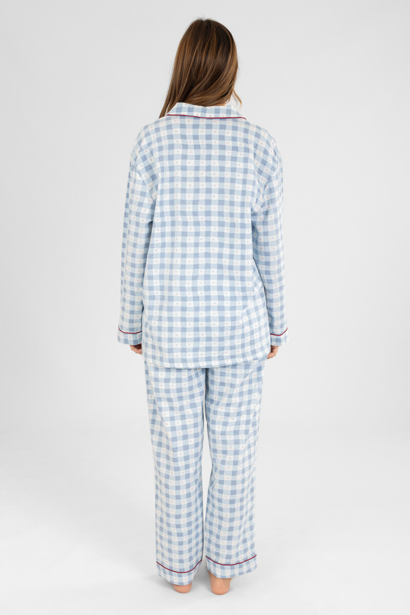 Pijama mafalda franela algodon Celeste