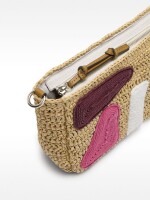Bolso Bandolera Efecto Rafia Aplicaciones Multicolor multicolor