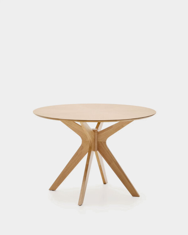 Mesa redonda Naanim de chapa de roble Ø 100 cm