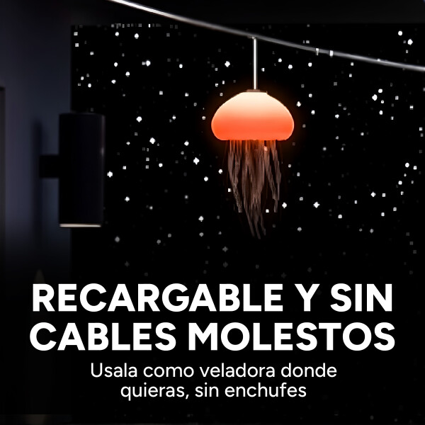 Lampara Medusa Veladora C/ Movimiento Led Colores Recargable Color Blanco