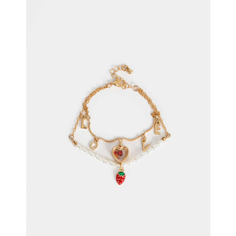 Pulseras Flexibles Sets Con Corazón Dorado