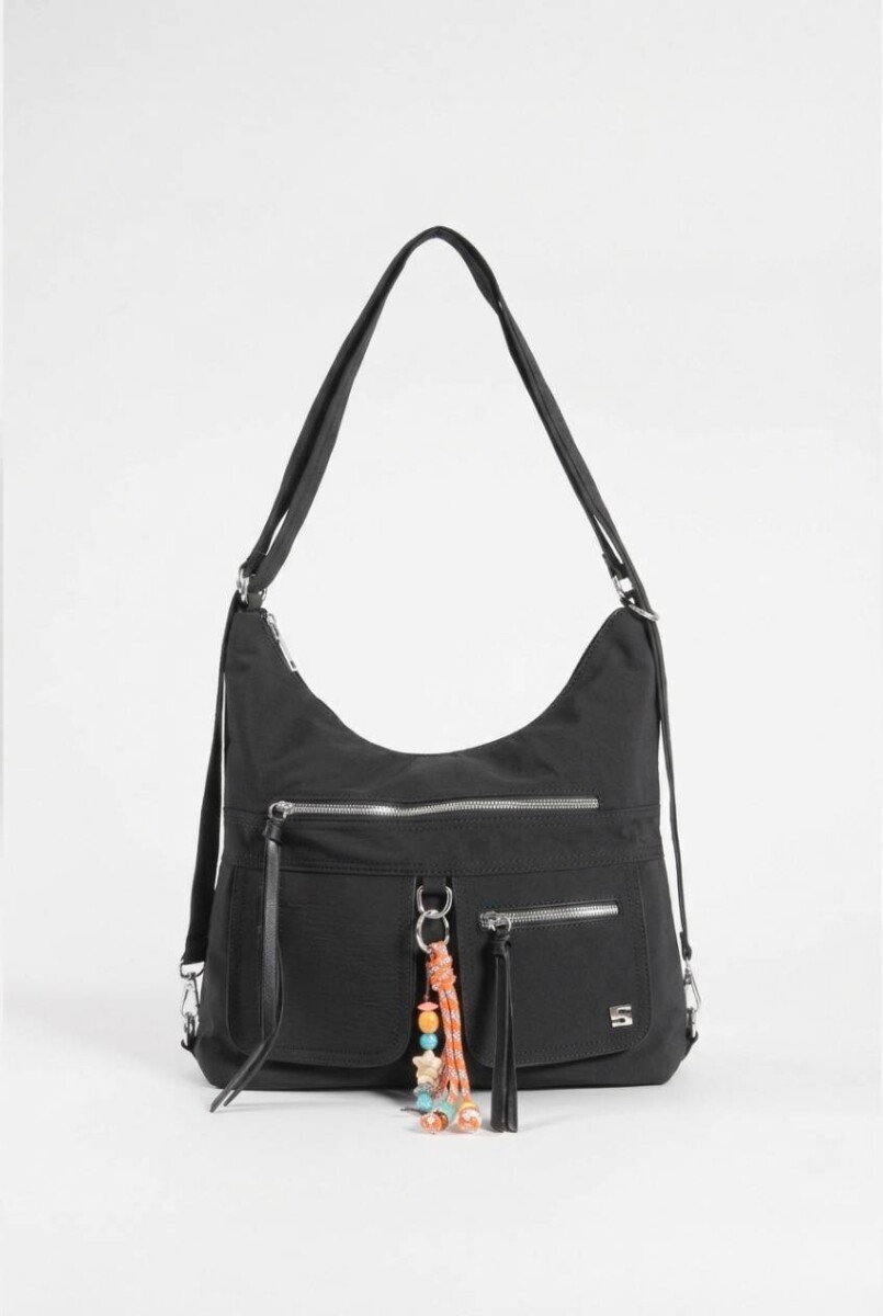 Hobo mochila con llavero removible - negro 