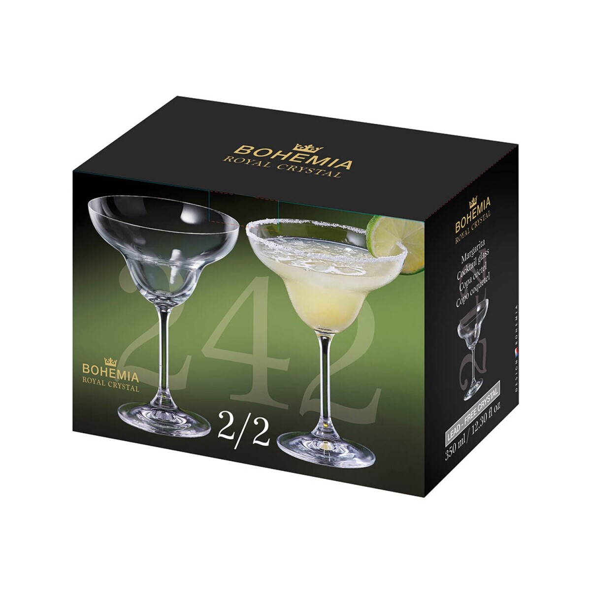 Juego de 2 copas Bohemia Royal Crystal para margarita 350ml 