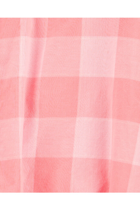 Blusa de algodón con lazo, diseño a cuadros Sin color