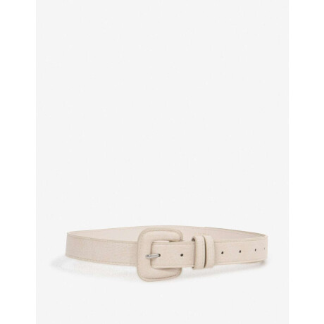 Cinturón Hebilla Cuadrada Blanco crudo