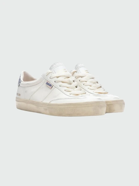 Golden Goose-Championes de cuero acordonados, Soul star Blanco