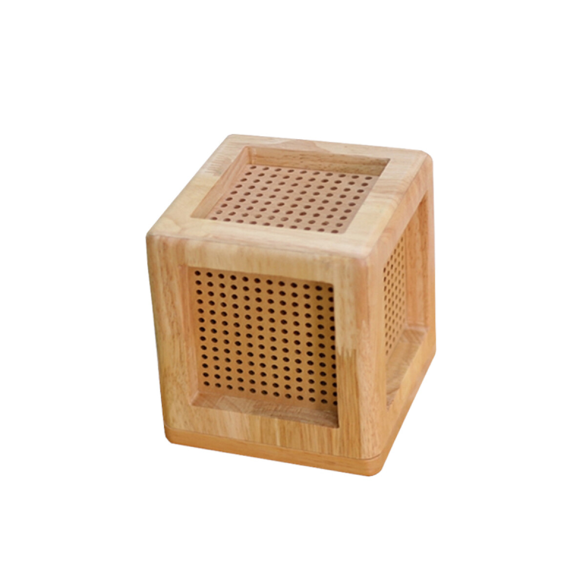 Portátil de mesa cubo madera clara tipo malla - IX9412 