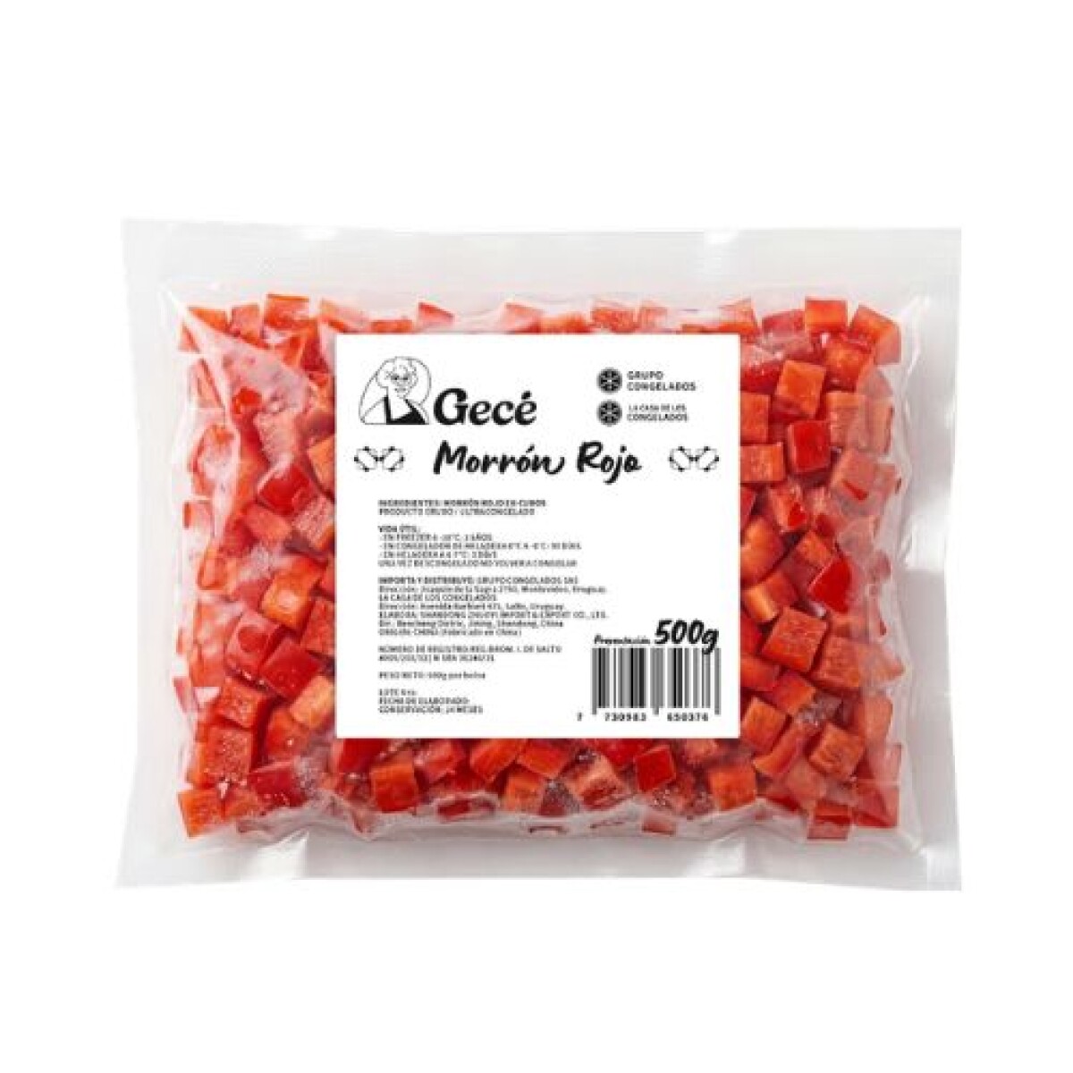 Morrón rojo en cubos Gecé - 500 g 