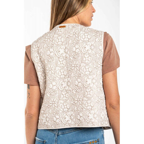 Chaleco Bordados Reversible Gamuza Nácar