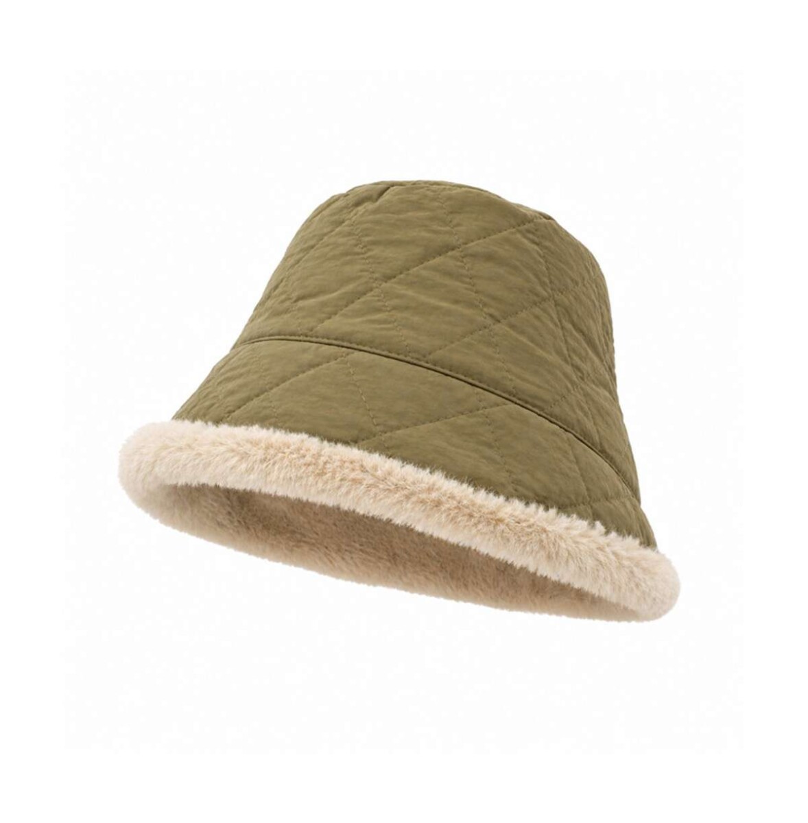 Gorro piluso puffer con corderito - Verde 