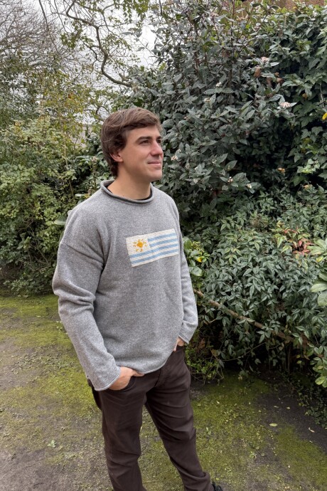 Flag Wool Sweater Men Gris