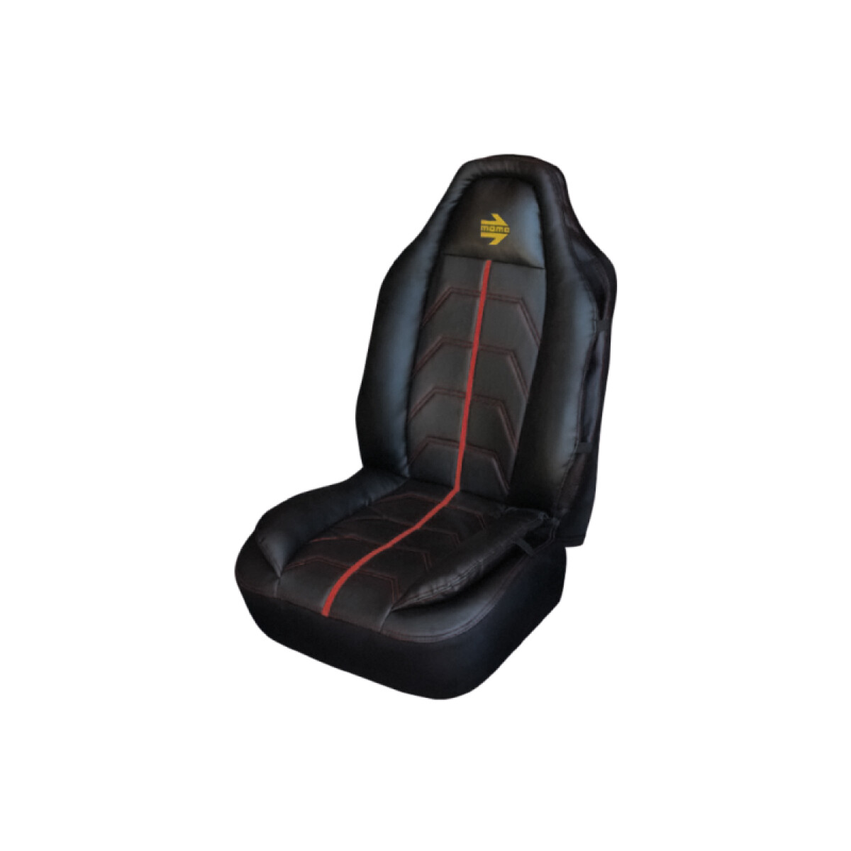 Cubreasiento Individual Ecocuero Negro Y Rojo Momo Auto 1pc 