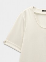 Camiseta Con Dobladillo crudo